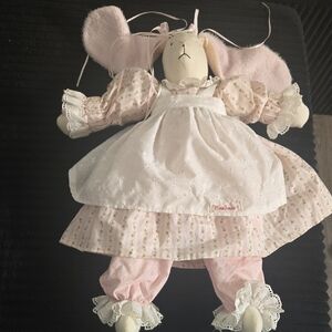 Pink and White Bunny Doll